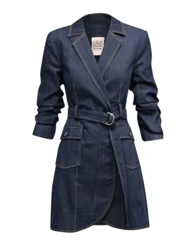 Cinq à Sept Jenessa Belted Denim Mini Wrap Shirtdress | Thumbnail 1 Cinq à Sept Jenessa Belted Denim Mini Wrap Shirtdress | Thumbnail 1