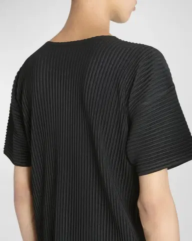 Homme Plissé Issey Miyake Men 's Basics Short-Sleeve Pleated Shirt | Thumbnail 5 Homme Plissé Issey Miyake Men 's Basics Short-Sleeve Pleated Shirt | Thumbnail 5