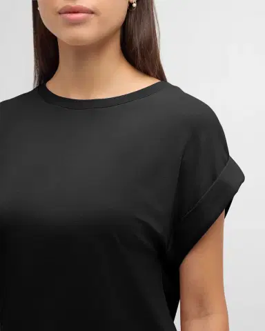 Majestic Filatures French Terry Rolled-Cuff Short-Sleeve Crewneck Tee | Thumbnail 5 Majestic Filatures French Terry Rolled-Cuff Short-Sleeve Crewneck Tee | Thumbnail 5