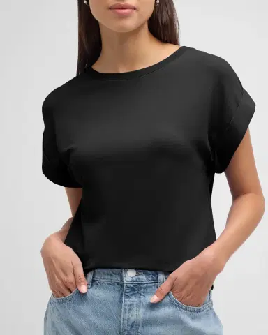 Majestic Filatures French Terry Rolled-Cuff Short-Sleeve Crewneck Tee | Thumbnail 7 Majestic Filatures French Terry Rolled-Cuff Short-Sleeve Crewneck Tee | Thumbnail 7
