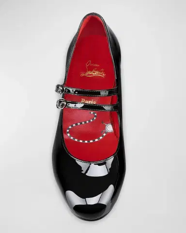 Christian Louboutin Girl's Jane Patent Leather Ballerina Shoes, Toddlers/Kids | Thumbnail 4 Christian Louboutin Girl's Jane Patent Leather Ballerina Shoes, Toddlers/Kids | Thumbnail 4