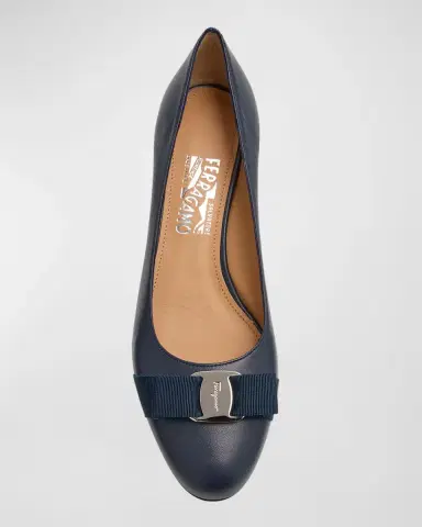 Ferragamo Vara Leather Bow Low Pumps | Thumbnail 5 Ferragamo Vara Leather Bow Low Pumps | Thumbnail 5