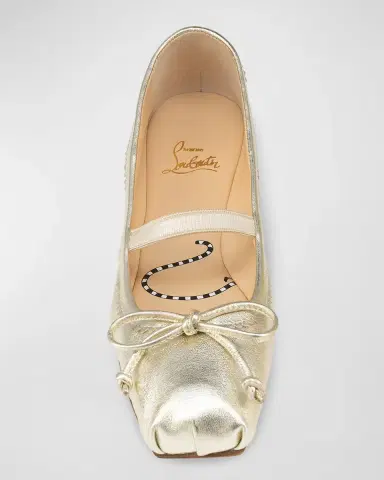Christian Louboutin Girl's Leather Ballet Flats, Toddlers/Kids | Thumbnail 4 Christian Louboutin Girl's Leather Ballet Flats, Toddlers/Kids | Thumbnail 4