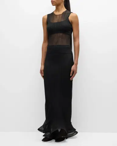 SIMKHAI Kelso Ruffled Plisse Maxi Skirt | Thumbnail 2 SIMKHAI Kelso Ruffled Plisse Maxi Skirt | Thumbnail 2