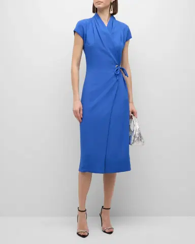 Giorgio Armani Wrap Midi Dress with Tie Detail | Thumbnail 3 Giorgio Armani Wrap Midi Dress with Tie Detail | Thumbnail 3