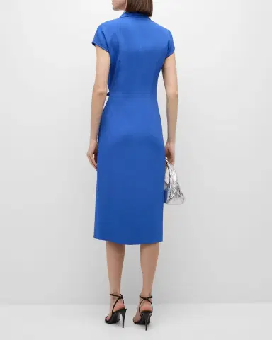 Giorgio Armani Wrap Midi Dress with Tie Detail | Thumbnail 4 Giorgio Armani Wrap Midi Dress with Tie Detail | Thumbnail 4