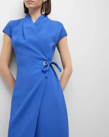 Giorgio Armani Wrap Midi Dress with Tie Detail | Thumbnail 7 Giorgio Armani Wrap Midi Dress with Tie Detail | Thumbnail 7