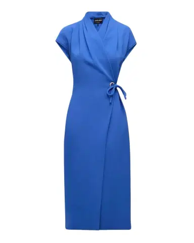 Giorgio Armani Wrap Midi Dress with Tie Detail | Thumbnail 1 Giorgio Armani Wrap Midi Dress with Tie Detail | Thumbnail 1