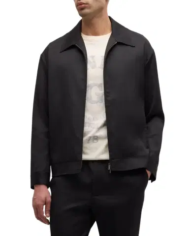 Golden Goose Men's Luther Gabardine Coach Jacket | Thumbnail 1 Golden Goose Men's Luther Gabardine Coach Jacket | Thumbnail 1