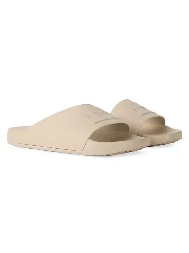 Givenchy Men's Label Slide Mules in Rubber - Taupe | Thumbnail 2 Givenchy Men's Label Slide Mules in Rubber - Taupe | Thumbnail 2
