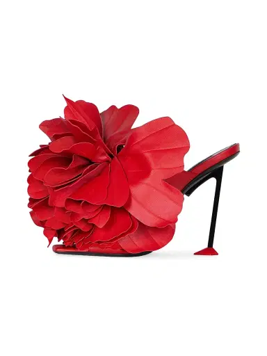 Givenchy Women's Boudoir Heeled Mules in Leather with Petals - Vermillon - Size 7 | Thumbnail 3 Givenchy Women's Boudoir Heeled Mules in Leather with Petals - Vermillon - Size 7 | Thumbnail 3
