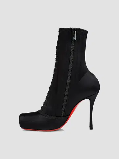 Christian Louboutin Women's Pavlova 100MM Booties in Crepe Satin - Black - Size 12 | Thumbnail 4 Christian Louboutin Women's Pavlova 100MM Booties in Crepe Satin - Black - Size 12 | Thumbnail 4