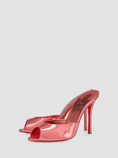 Christian Louboutin Women's Me Dolly 100MM Mule Sandals - Grapefruit | Thumbnail 2 Christian Louboutin Women's Me Dolly 100MM Mule Sandals - Grapefruit | Thumbnail 2