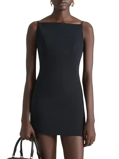 Givenchy Women's Sliced Mini Dress in Crepe Cady - Black | Thumbnail 2 Givenchy Women's Sliced Mini Dress in Crepe Cady - Black | Thumbnail 2