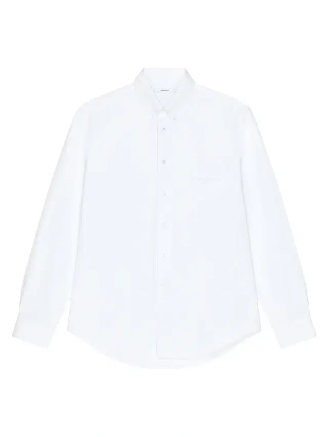 Men's Shirt in Cotton Oxford with Paris Jacquard - White Men's Shirt in Cotton Oxford with Paris Jacquard - White