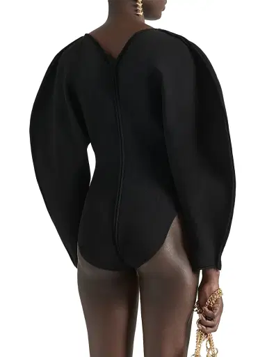 Givenchy Women's Cocoon Bodysuit in Engineered Knit - Black | Thumbnail 3 Givenchy Women's Cocoon Bodysuit in Engineered Knit - Black | Thumbnail 3