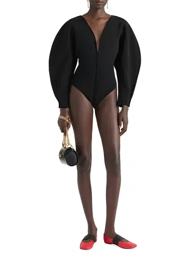 Givenchy Women's Cocoon Bodysuit in Engineered Knit - Black | Thumbnail 4 Givenchy Women's Cocoon Bodysuit in Engineered Knit - Black | Thumbnail 4