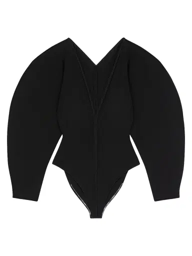 Givenchy Women's Cocoon Bodysuit in Engineered Knit - Black | Thumbnail 1 Givenchy Women's Cocoon Bodysuit in Engineered Knit - Black | Thumbnail 1