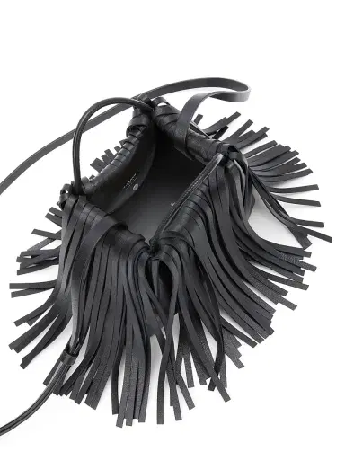 Givenchy Women's Nano Facet Top Handle Bag in Leather with Fringes - Black | Thumbnail 5 Givenchy Women's Nano Facet Top Handle Bag in Leather with Fringes - Black | Thumbnail 5