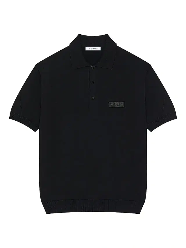 Men's Couture Seam Polo Shirt in Cotton with Gros Grain Detail - Black Men's Couture Seam Polo Shirt in Cotton with Gros Grain Detail - Black