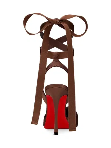 Christian Louboutin Women's Cassia Lace Up 100MM Satin Pumps | Thumbnail 3 Christian Louboutin Women's Cassia Lace Up 100MM Satin Pumps | Thumbnail 3