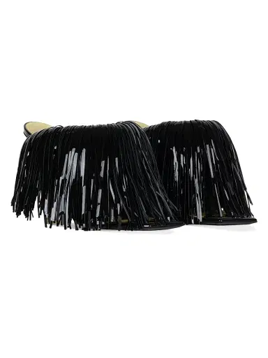 Givenchy Women's Boudoir Heeled Mules in Patent Leather with Fringes - Black - Size 10 | Thumbnail 2 Givenchy Women's Boudoir Heeled Mules in Patent Leather with Fringes - Black - Size 10 | Thumbnail 2
