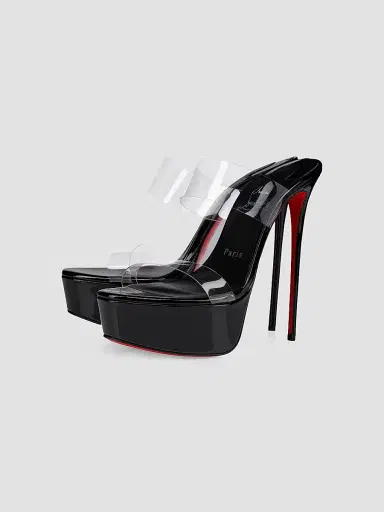 Christian Louboutin Women's Just Nothing Alta 150MM Patent Leather Sandal Heels - Black | Thumbnail 2 Christian Louboutin Women's Just Nothing Alta 150MM Patent Leather Sandal Heels - Black | Thumbnail 2