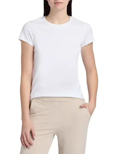 MAJESTIC FILATURES Women's Interlock Cotton T-Shirt - Blanc - Size Large | Thumbnail 3 MAJESTIC FILATURES Women's Interlock Cotton T-Shirt - Blanc - Size Large | Thumbnail 3