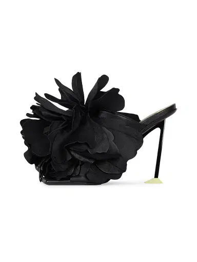 Givenchy Women's Boudoir Heeled Mules in Leather with Petals - Black - Size 9 | Thumbnail 3 Givenchy Women's Boudoir Heeled Mules in Leather with Petals - Black - Size 9 | Thumbnail 3