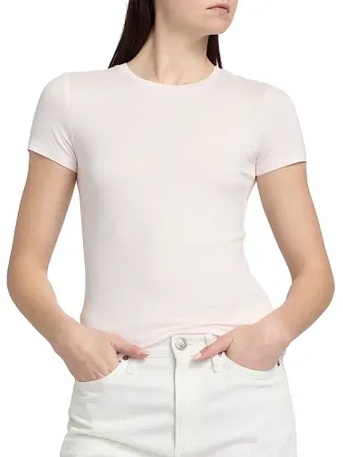 Majestic Filatures Women's Soft Touch Crewneck T-Shirt - Eau De Rose | Thumbnail 6 Majestic Filatures Women's Soft Touch Crewneck T-Shirt - Eau De Rose | Thumbnail 6