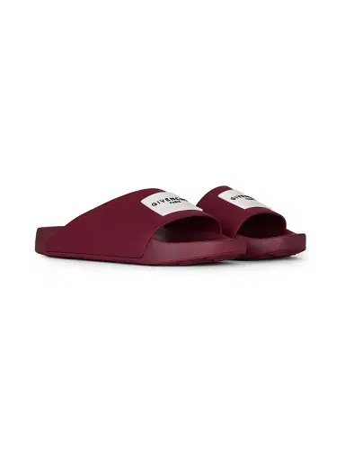 Givenchy Women's Label Flat Mules in Rubber - Red Cherry | Thumbnail 2 Givenchy Women's Label Flat Mules in Rubber - Red Cherry | Thumbnail 2