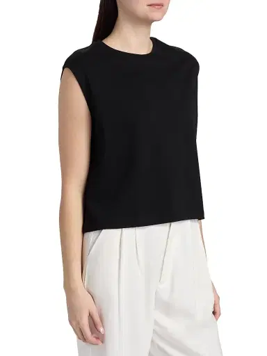 MAJESTIC FILATURES Women's Interlock Cotton Sleeveless Tank - Noir - Size Large | Thumbnail 4 MAJESTIC FILATURES Women's Interlock Cotton Sleeveless Tank - Noir - Size Large | Thumbnail 4