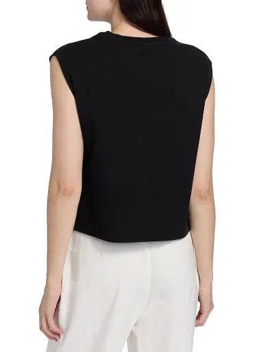 MAJESTIC FILATURES Women's Interlock Cotton Sleeveless Tank - Noir - Size Large | Thumbnail 5 MAJESTIC FILATURES Women's Interlock Cotton Sleeveless Tank - Noir - Size Large | Thumbnail 5
