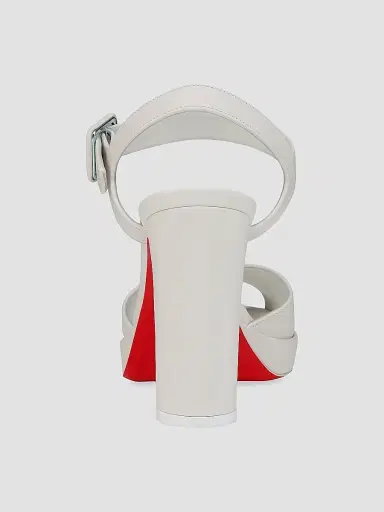 Christian Louboutin Women's Cora 100MM Leather Sandals - Bianco | Thumbnail 3 Christian Louboutin Women's Cora 100MM Leather Sandals - Bianco | Thumbnail 3