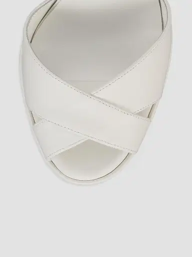 Christian Louboutin Women's Cora 100MM Leather Sandals - Bianco | Thumbnail 4 Christian Louboutin Women's Cora 100MM Leather Sandals - Bianco | Thumbnail 4