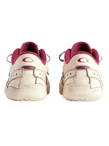 Balenciaga Women's Hamptons Medium Worn-Out Sneakers - Off White Red | Thumbnail 2 Balenciaga Women's Hamptons Medium Worn-Out Sneakers - Off White Red | Thumbnail 2