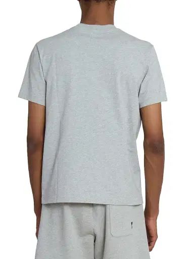 AMI Paris Men's Contrasted Ami de Coeur Cotton T-Shirt - Gris Cendre Chine | Thumbnail 5 AMI Paris Men's Contrasted Ami de Coeur Cotton T-Shirt - Gris Cendre Chine | Thumbnail 5