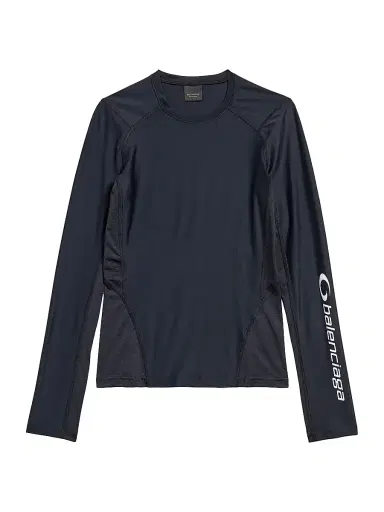 Balenciaga Women's Long Sleeve Fitted Top - Black | Thumbnail 1 Balenciaga Women's Long Sleeve Fitted Top - Black | Thumbnail 1