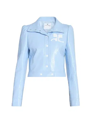 Courrèges Women's Reedition Vinyl Jacket - Sky | Thumbnail 1 Courrèges Women's Reedition Vinyl Jacket - Sky | Thumbnail 1