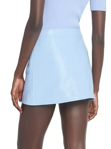 Courrèges Women's Reedition Vinyl A-Line Miniskirt - Sky | Thumbnail 5 Courrèges Women's Reedition Vinyl A-Line Miniskirt - Sky | Thumbnail 5