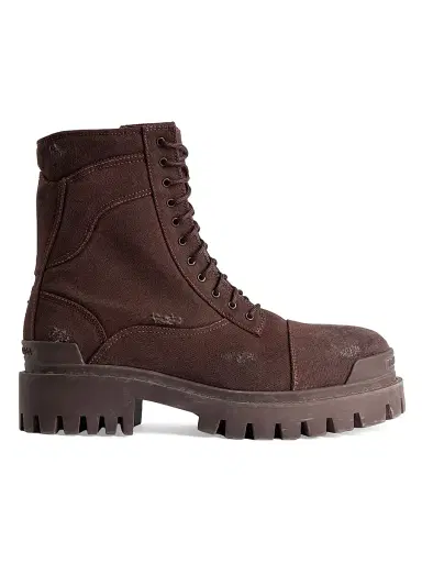 Balenciaga Men's Combat Strike Boots - Dark Brown | Thumbnail 1 Balenciaga Men's Combat Strike Boots - Dark Brown | Thumbnail 1