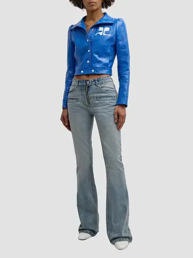 Courrèges Women's Reedition Vinyl Jacket - Mastic Grey | Thumbnail 2 Courrèges Women's Reedition Vinyl Jacket - Mastic Grey | Thumbnail 2
