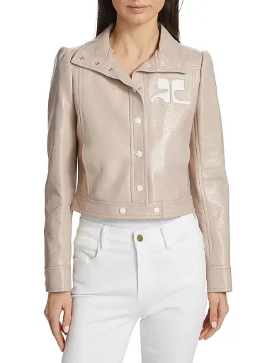 Courrèges Women's Reedition Vinyl Jacket - Mastic Grey | Thumbnail 3 Courrèges Women's Reedition Vinyl Jacket - Mastic Grey | Thumbnail 3