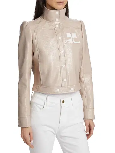 Courrèges Women's Reedition Vinyl Jacket - Mastic Grey | Thumbnail 4 Courrèges Women's Reedition Vinyl Jacket - Mastic Grey | Thumbnail 4