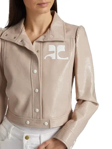 Courrèges Women's Reedition Vinyl Jacket - Mastic Grey | Thumbnail 6 Courrèges Women's Reedition Vinyl Jacket - Mastic Grey | Thumbnail 6