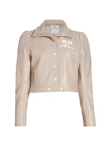 Courrèges Women's Reedition Vinyl Jacket - Mastic Grey | Thumbnail 1 Courrèges Women's Reedition Vinyl Jacket - Mastic Grey | Thumbnail 1