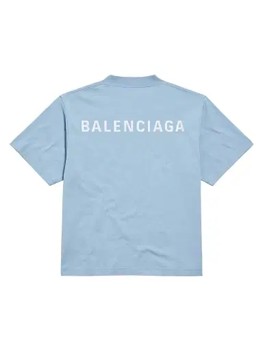 Balenciaga Women's Back T Shirt Medium Fit - Light Blue White | Thumbnail 2 Balenciaga Women's Back T Shirt Medium Fit - Light Blue White | Thumbnail 2