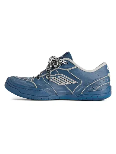 Balenciaga Men's Hamptons Medium Worn-Out Sneakers - Navy Taupe - Size 13 | Thumbnail 4 Balenciaga Men's Hamptons Medium Worn-Out Sneakers - Navy Taupe - Size 13 | Thumbnail 4