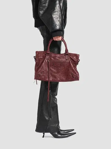 Balenciaga Women's Le City Tote Bag - Dark Burgundy | Thumbnail 2 Balenciaga Women's Le City Tote Bag - Dark Burgundy | Thumbnail 2