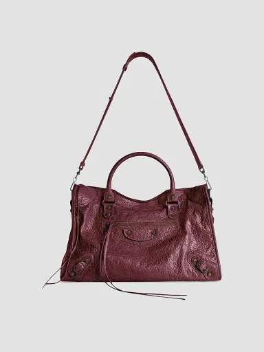 Balenciaga Women's Le City Tote Bag - Dark Burgundy | Thumbnail 6 Balenciaga Women's Le City Tote Bag - Dark Burgundy | Thumbnail 6